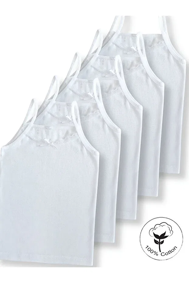 Детское для девочек хлопковое майка-комплект Panfilia, White-White
