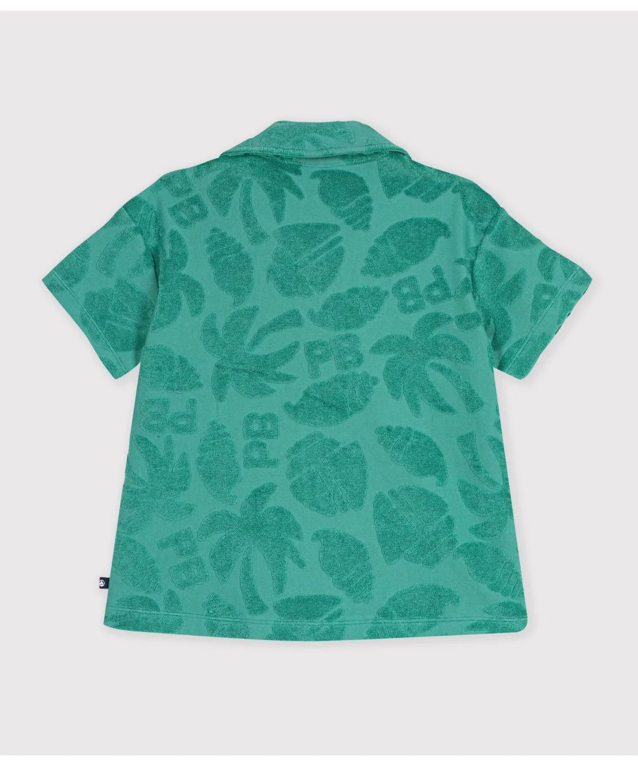 Детская рубашка с коротким рукавом с принтом Petit Bateau, Зеленый — фото 4