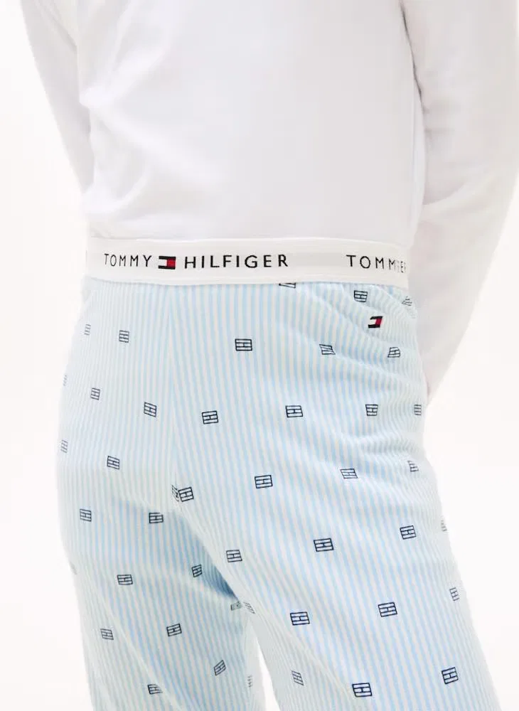 Комплект пижамный с длинным рукавом Signature Tommy Hilfiger, белый — фото 3