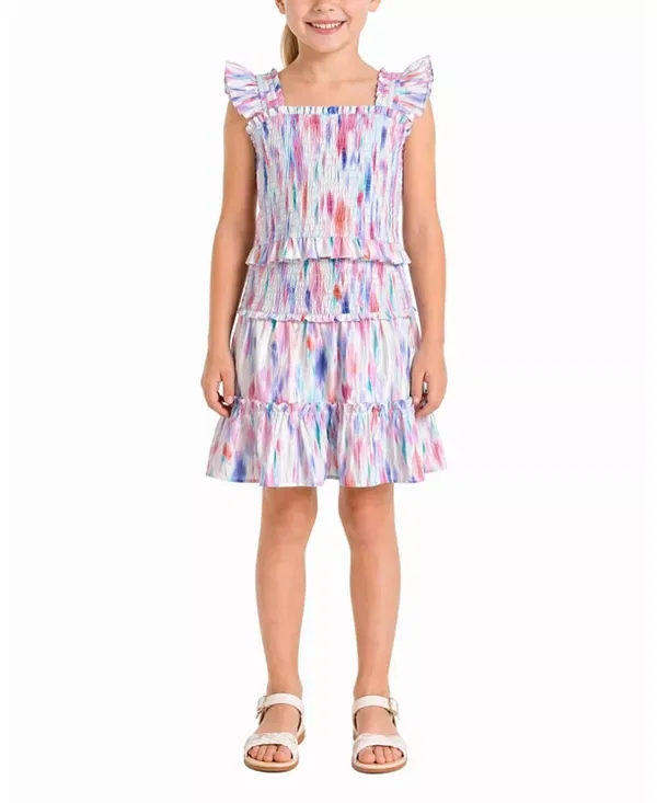 Детский комплект для девочек с принтом Kayla Printed Top And Skirt Set Change Of Scenery, Hazy Ikat Seafoam — фото 2