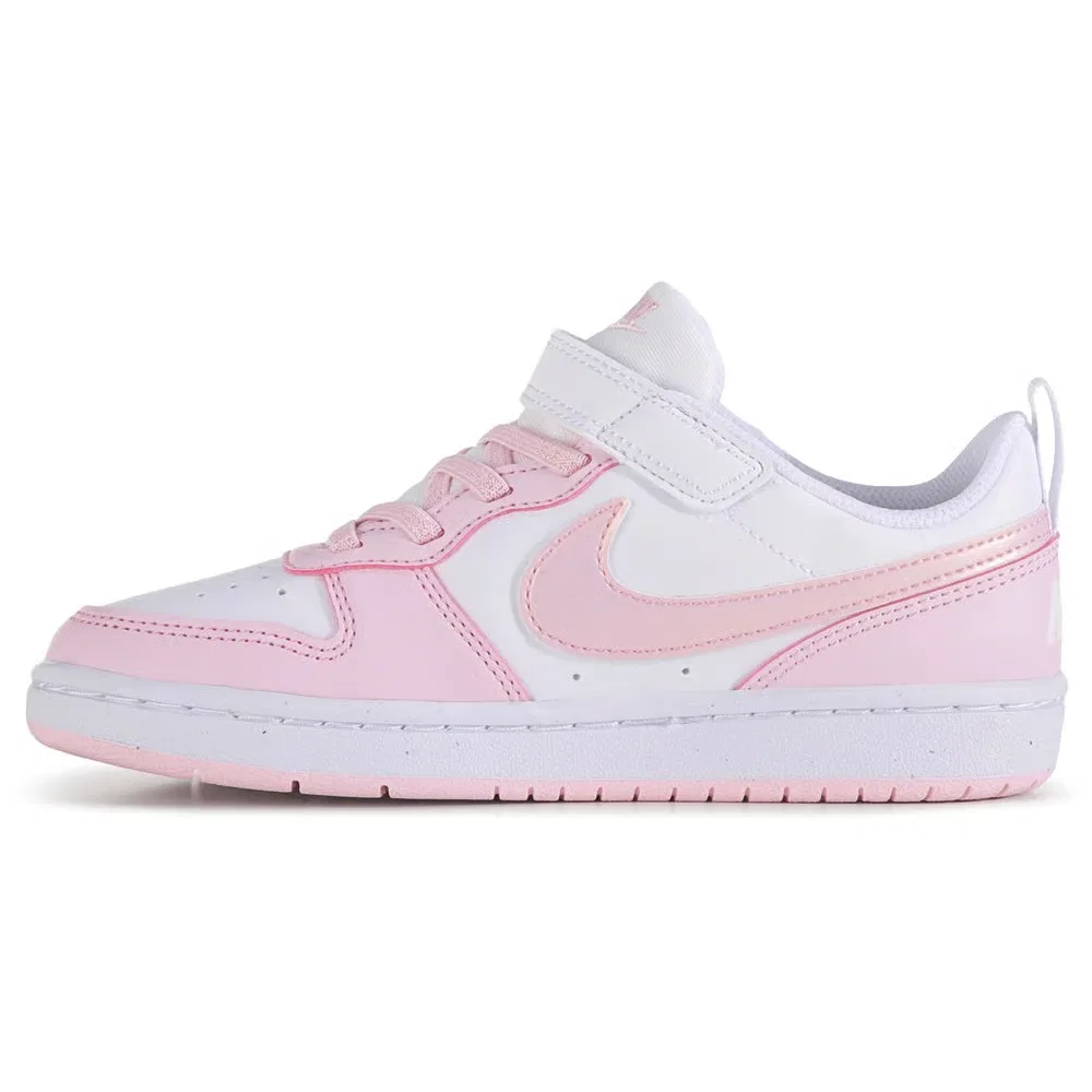 Детские низкие кроссовки Court Borough Recraft Nike, White/Pink — фото 3