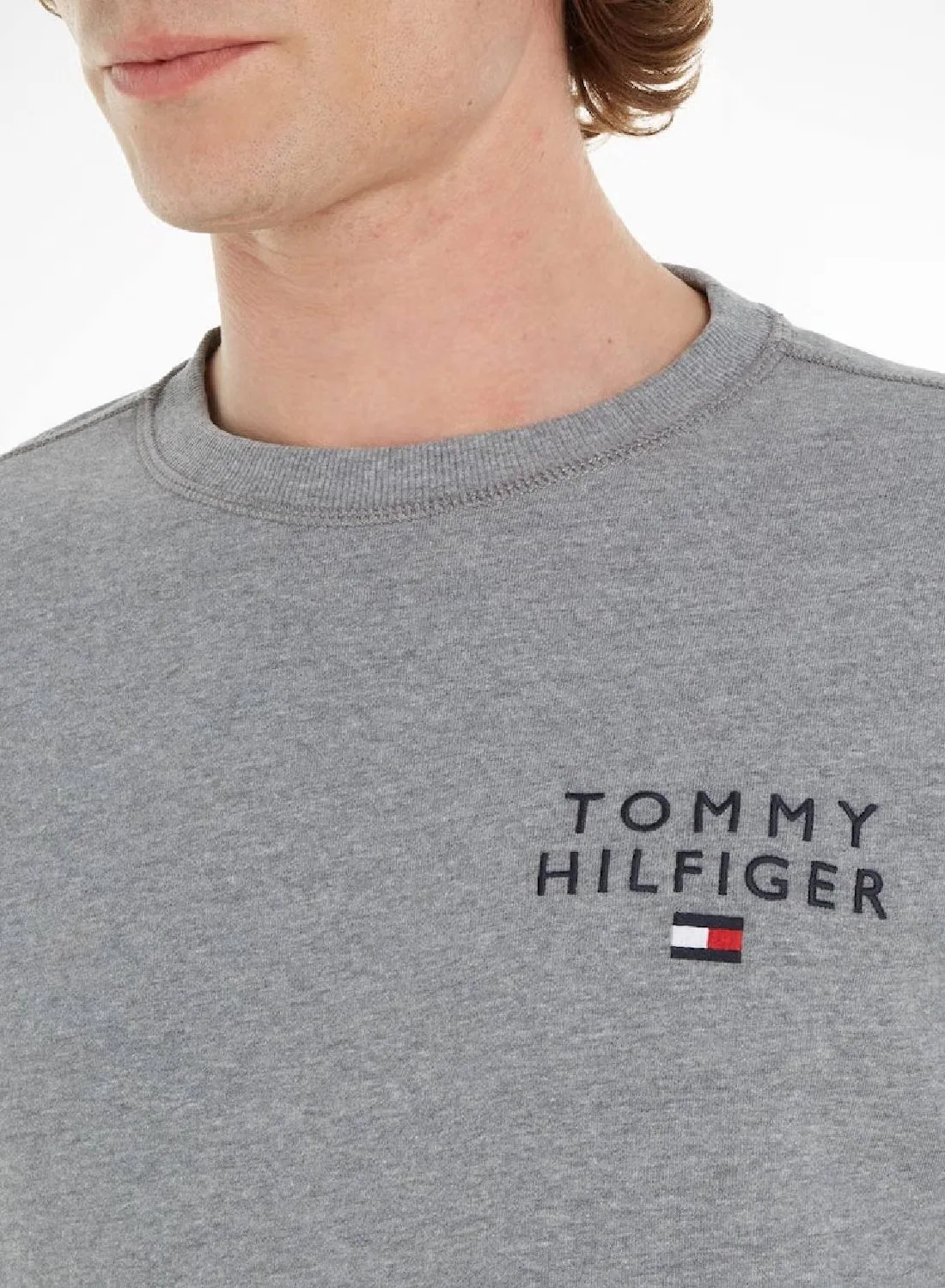 Трек-топ с логотипом на груди Original Logo Lounge Tommy Hilfiger, серый — фото 4