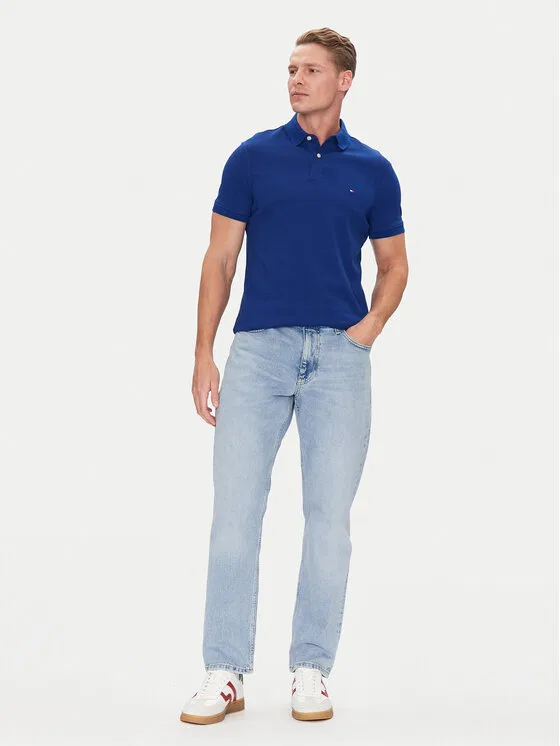 Поло regular fit Tommy Hilfiger, синий — фото 2