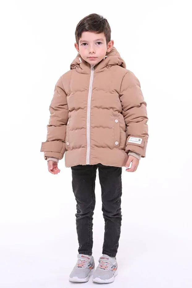 Детское пальто для мальчиков с капюшоном Benitto Kids, Brown — фото 3