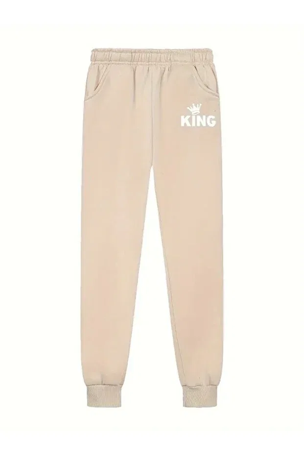 Детские спортивные штаны для девочек с принтом Daxis Sportwear Company, Black-Bone-Blue — фото 4