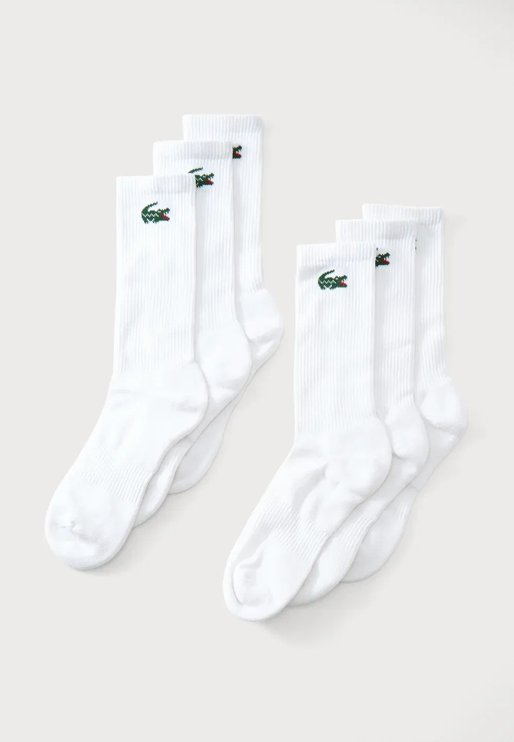 Набор носков Lacoste белый, 6 пар, унисекс