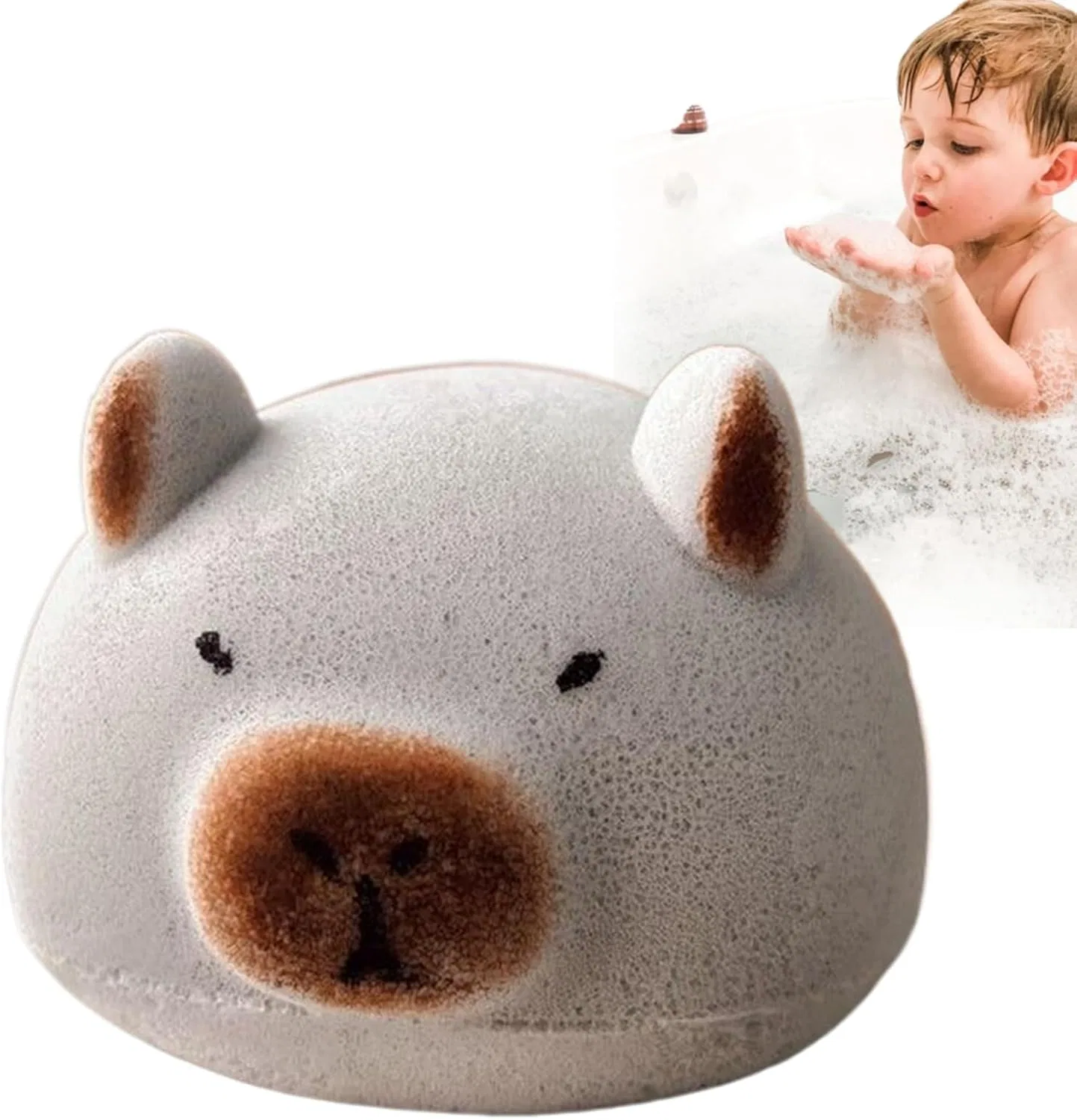 Мочалка для душа Capybara, Капибара, серый Generic