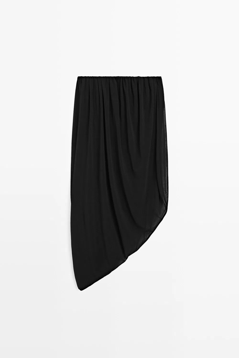 Топ Massimo Dutti Strapless Flowing, черный — фото 2