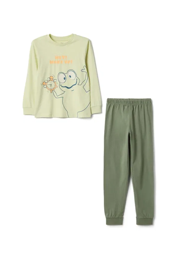 Пижамный комплект с принтом лягушки, хлопок, With frog print regular fit - pyjama set, Ovs, Aqua Green, бирюзовый