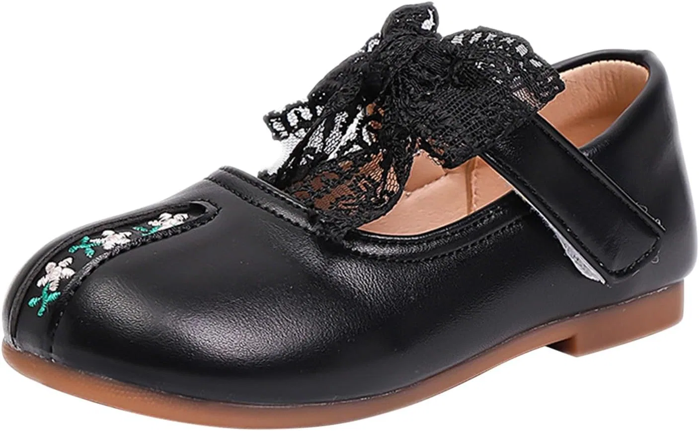 Детские туфли для девочек с бантом Мэри Джейн, Black
