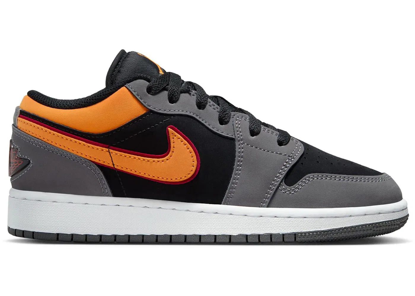 Детские кроссовки Lifestyle Jordan 1 Low SE Jordan, Black/Vivid Orange/Light Graphite/Cardinal Red/White