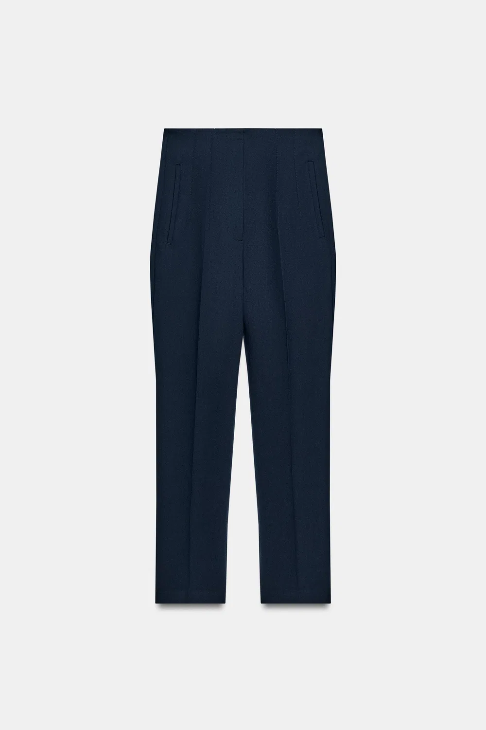 Брюки с высокой талией ZARA, Navy Blue