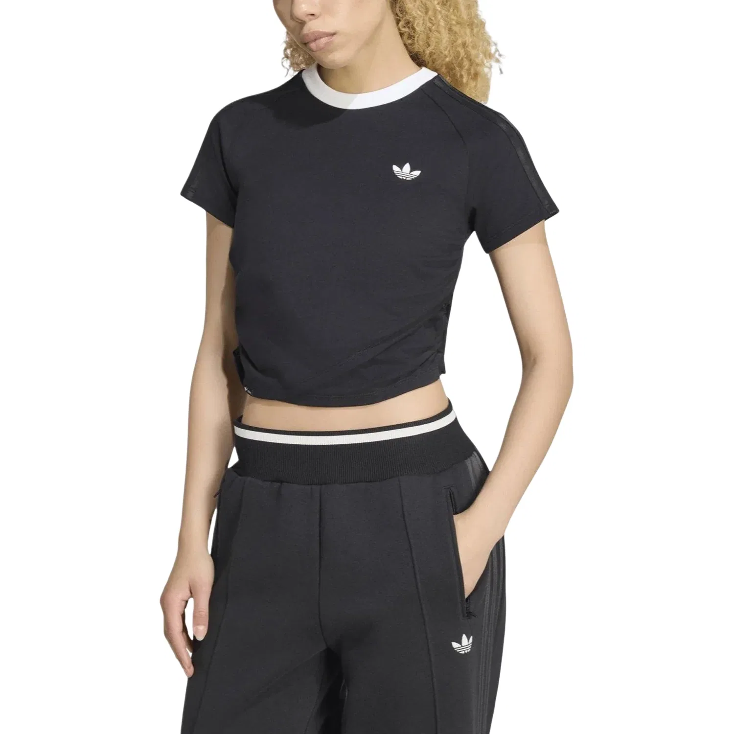 Женская футболка Jennie Layered T-Shirt Asia Sizing 'Black' adidas, черный — фото 2