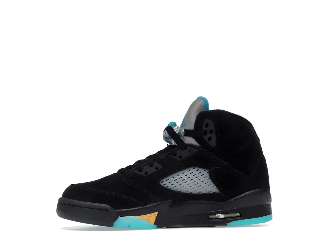 Детские кроссовки Lifestyle с принтом Jordan 5 Retro Jordan, Black/Aquatone/Taxi — фото 3
