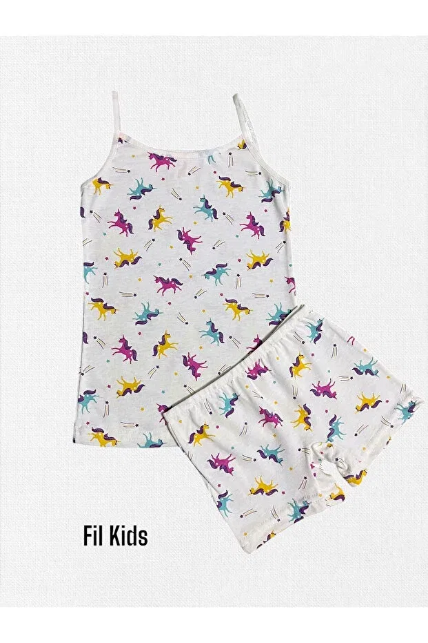 Детский комплект для девочек с принтом Elmas Kids, White
