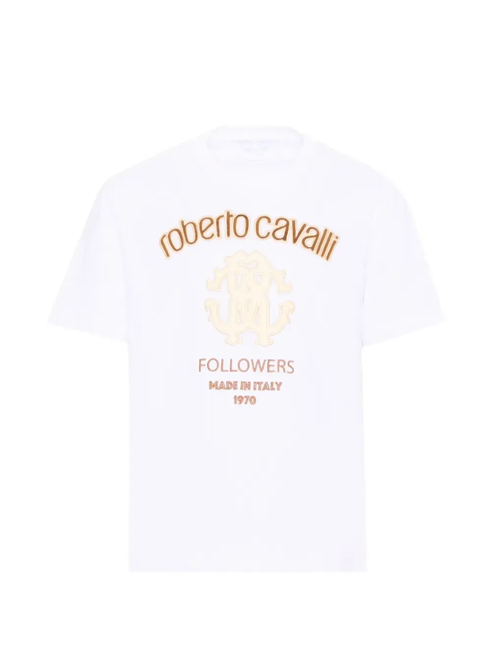 Футболка с коротким рукавом и вышивкой логотипа Roberto Cavalli Junior, белый