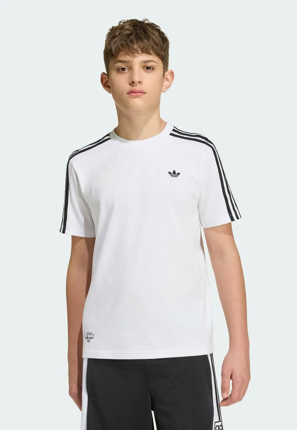 Свободная футболка с графическим принтом, унисекс Adidas Originals, White Black — фото 2