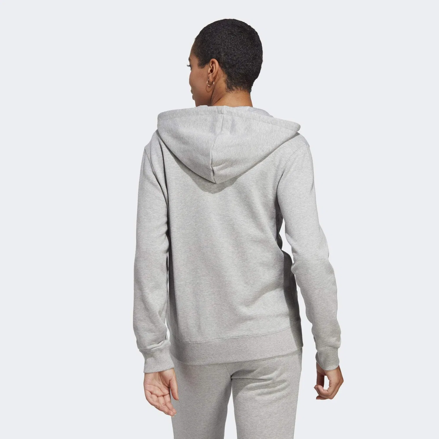 Женский свитшот из футера Essentials Linear adidas, Medium Grey Heather/White — фото 3