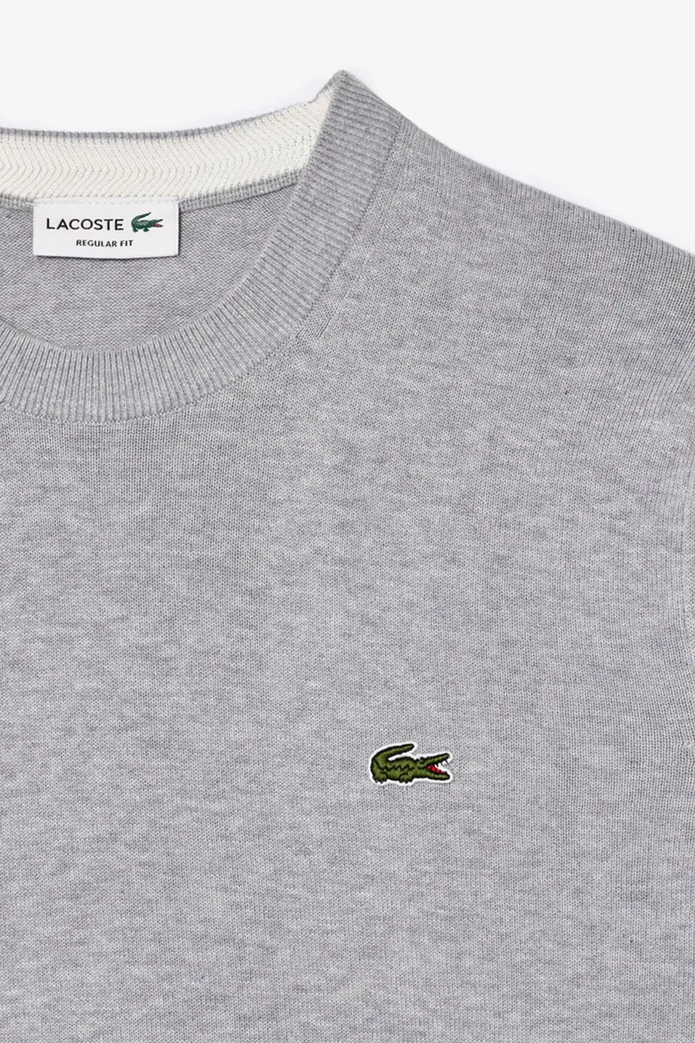 Мужской джемпер с круглым вырезом из вязаного полотна Lacoste, Grey — фото 2