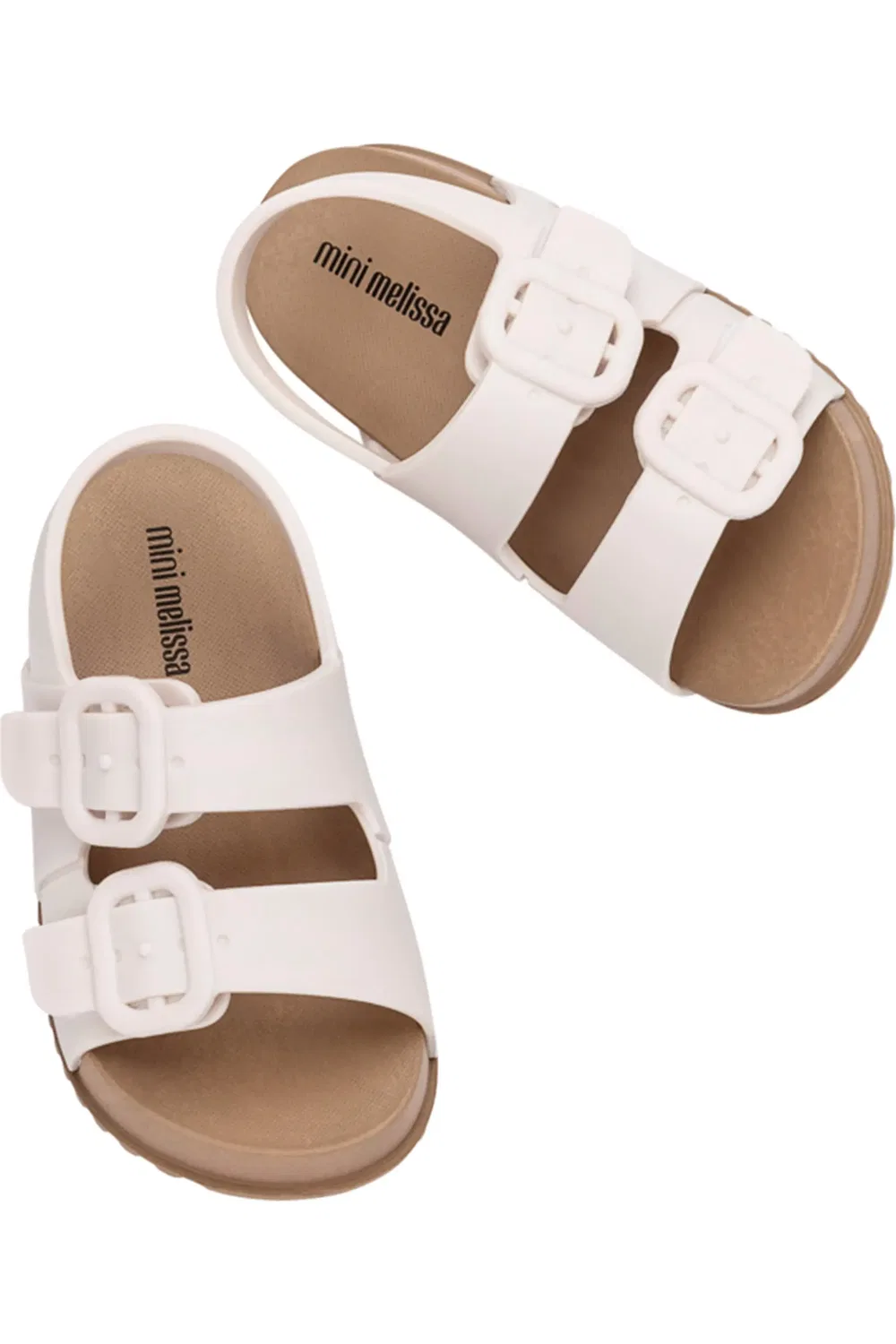 Сандалии детские с ремешком Mini Cozy Slingback Mini Melissa, коричневый/белый — фото 3