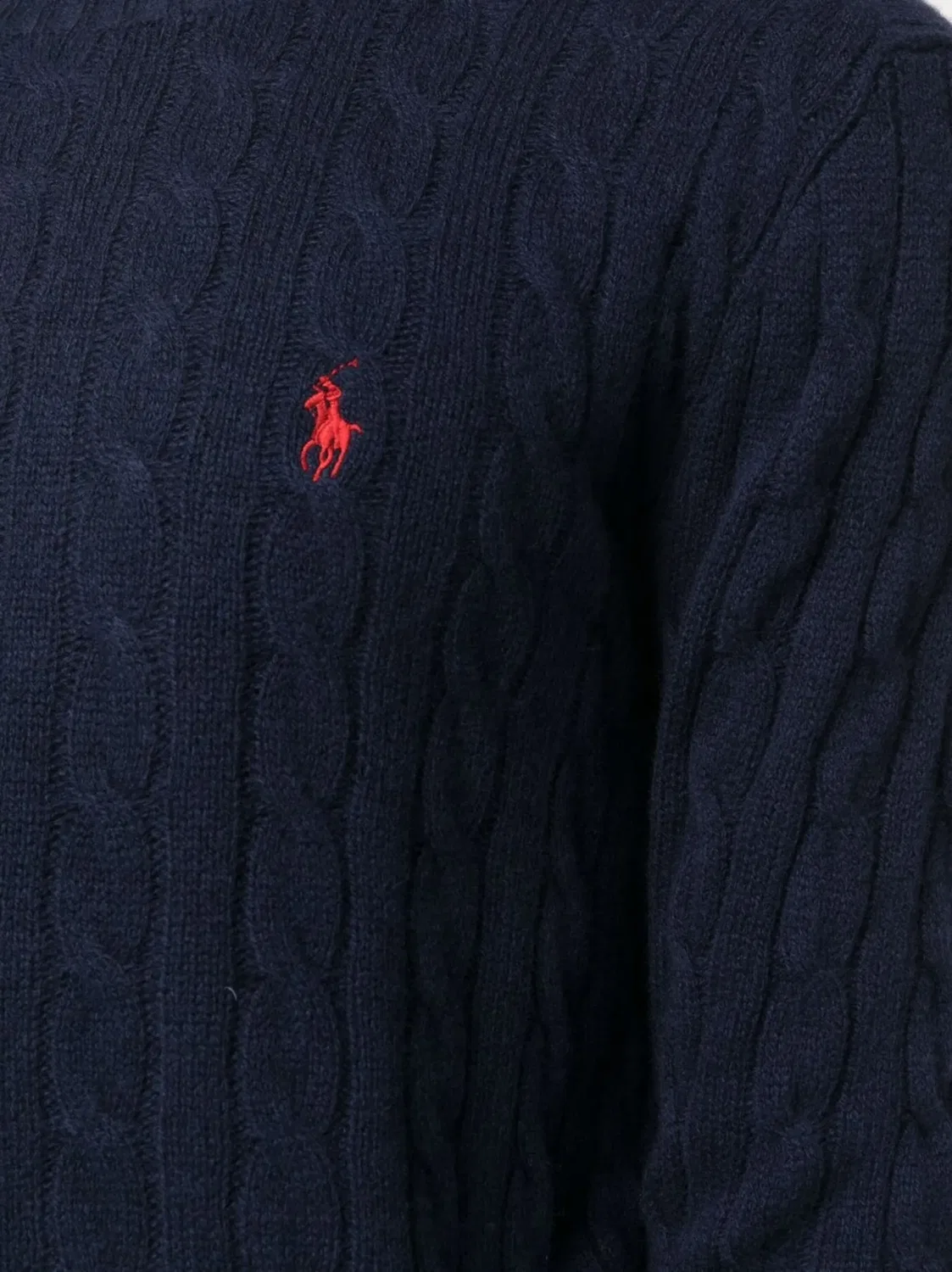Polo Ralph Lauren Вязаный свитер косами, синий — фото 2