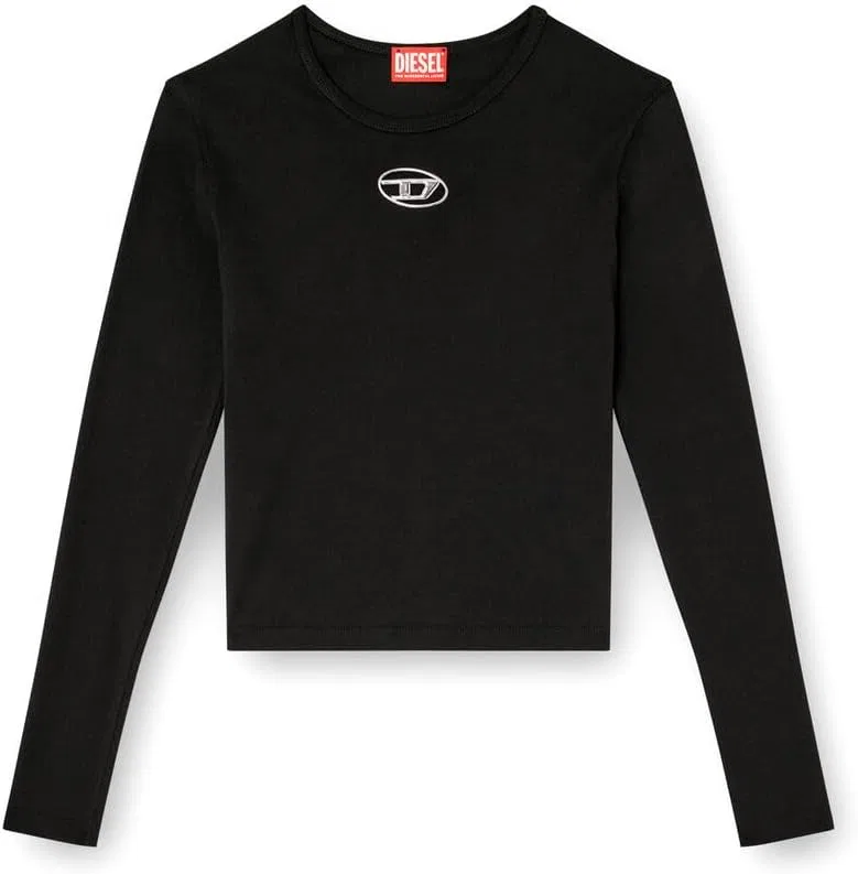 Женская футболка с длинным рукавом с вырезом Oval D Diesel, Black — фото 4