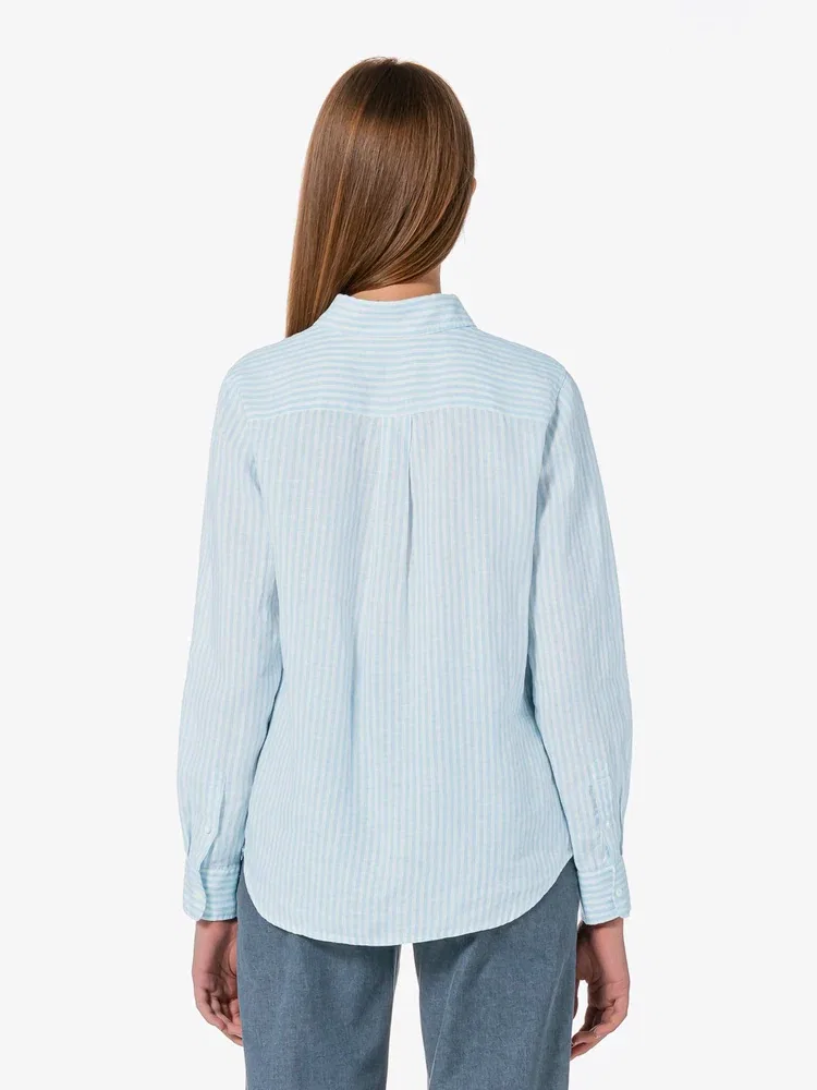 Рубашка льняная LACOSTE Regular Fit, Sky Blue — фото 3