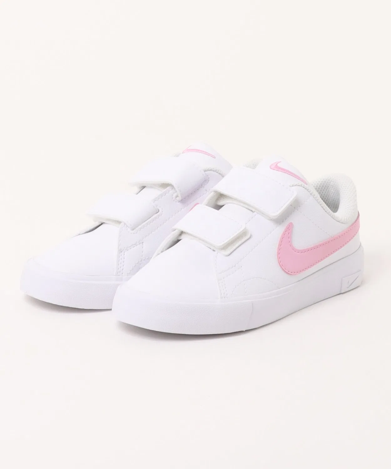 Детские кроссовки на липучках Tennis Essential PS NIKE, White/Pink