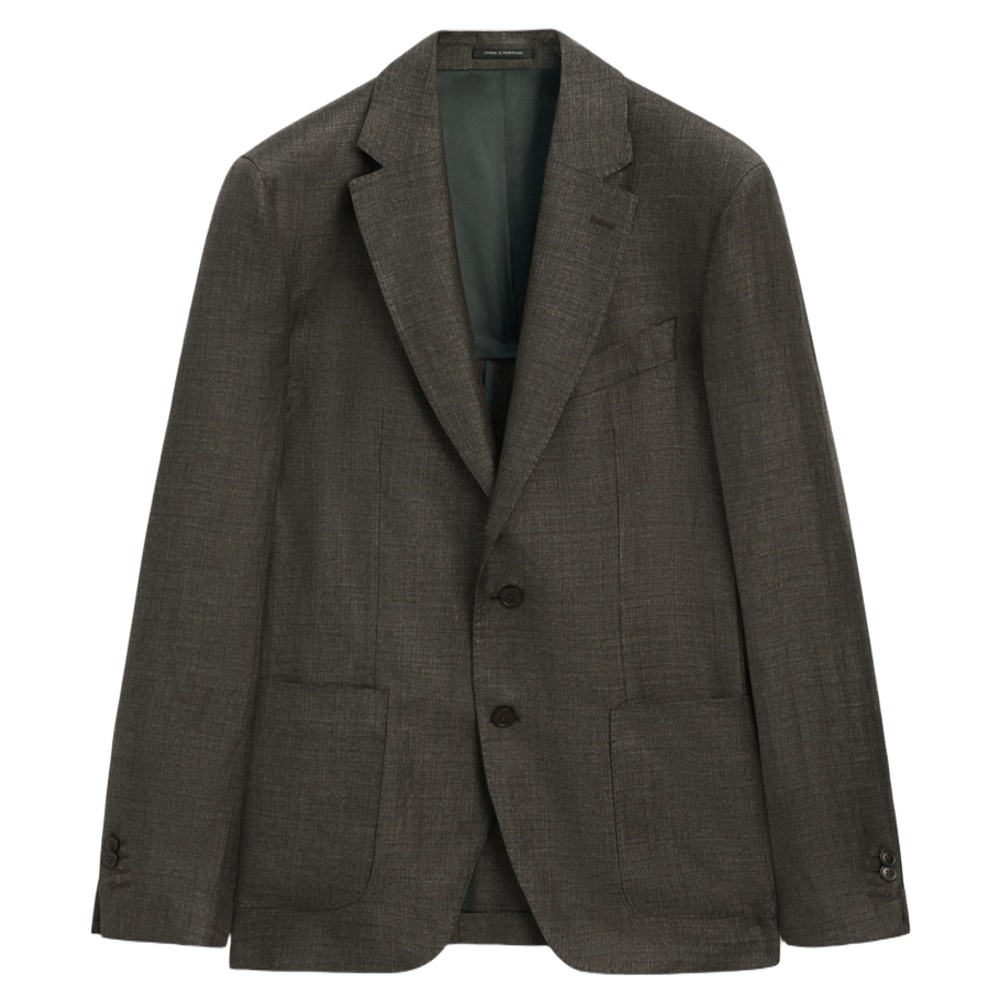 

Блейзер из смесового льна Massimo Dutti, хаки