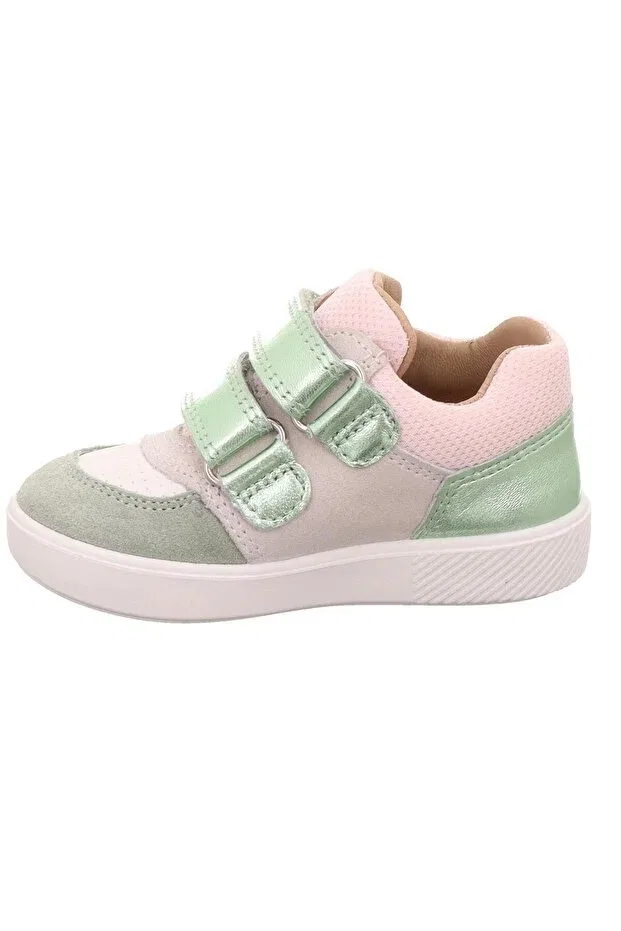 Детские кроссовки для девочек на липучке Superfit, Pink Gray Suede Leather — фото 3