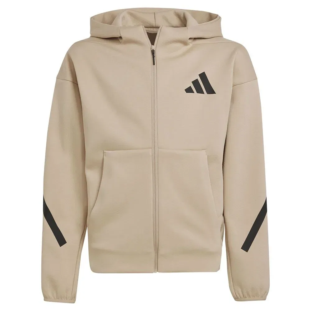 Худи на молнии Adidas ZNE, бежевый