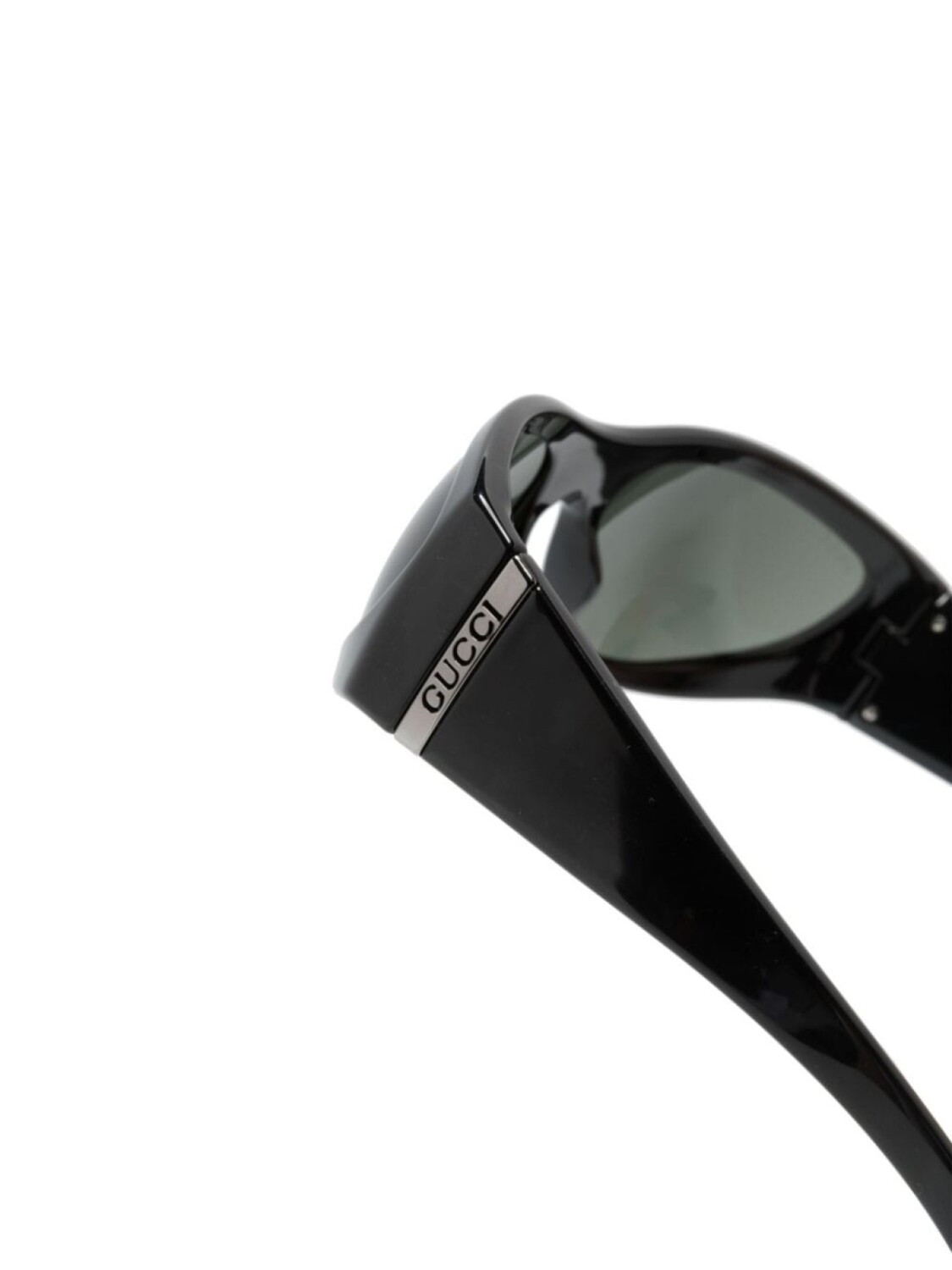 Gucci Eyewear солнцезащитные очки в овальной оправе с логотипом, черный — фото 3