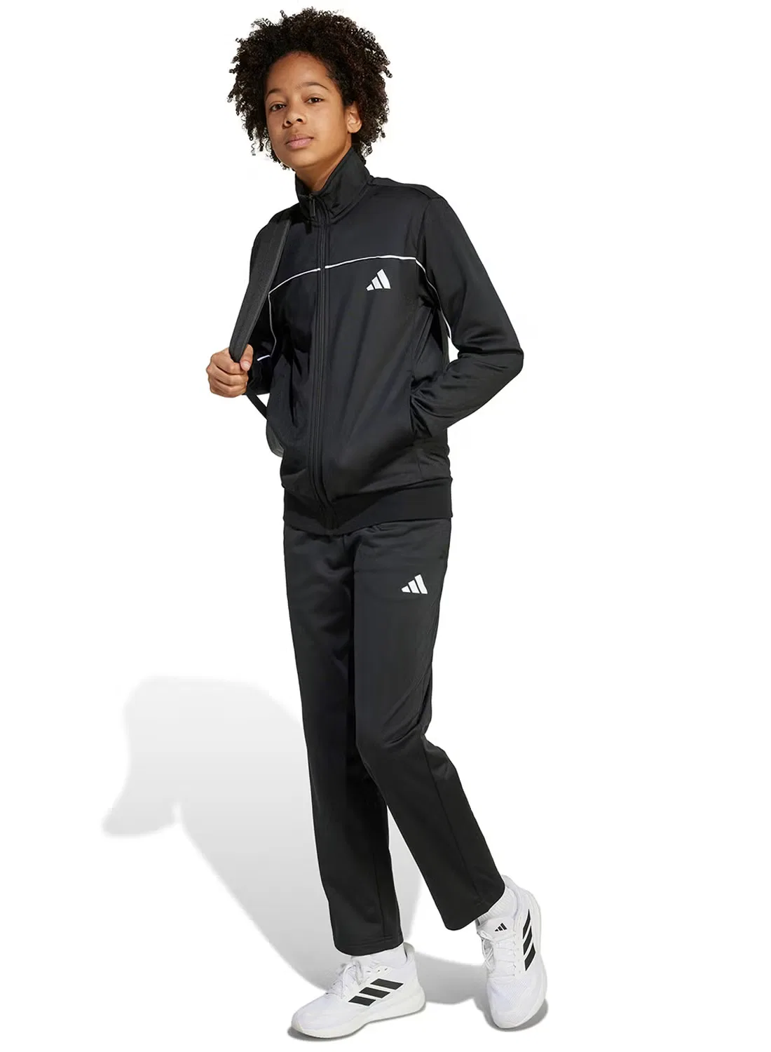 Спортивный костюм из трикотажа Youth Tricot Colour Pop Adidas, черный — фото 4