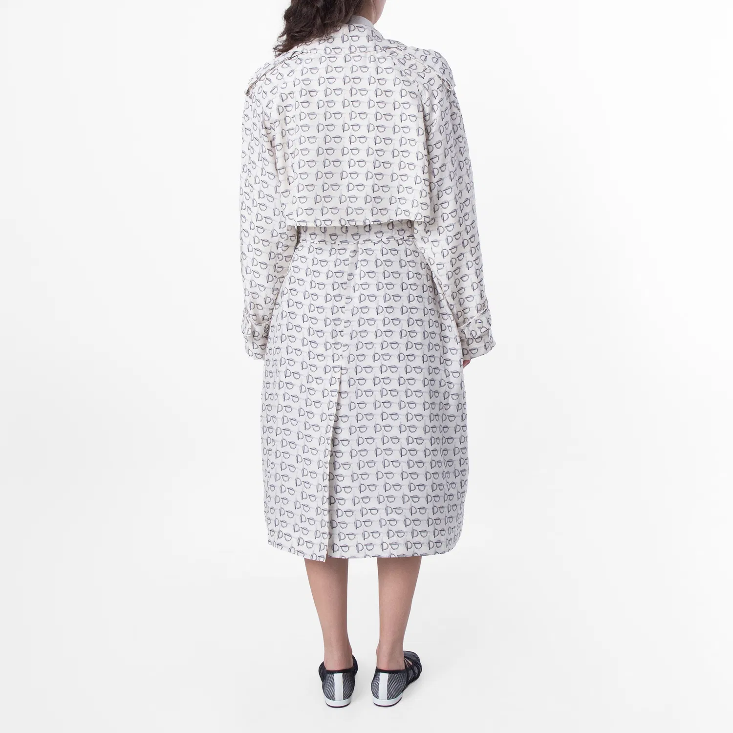 Плащ-тренч легкий с принтом B-Print Burberry, White Ip Pattern — фото 4