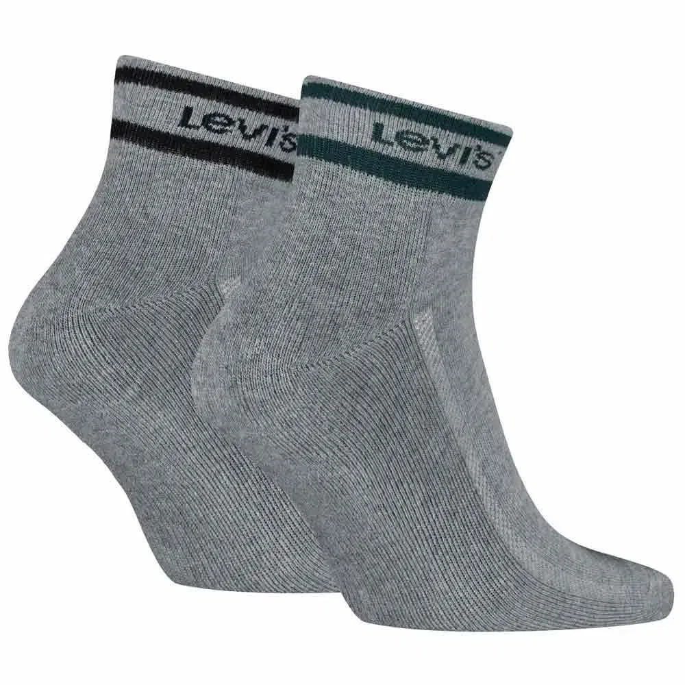 Женские носки с поддержкой свода стопы Sport Stripe Quarter Levi's, Grey — фото 2