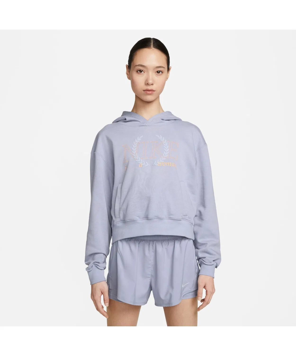 Женский худи из футера с длинным рукавом с принтом NIKE, Purple