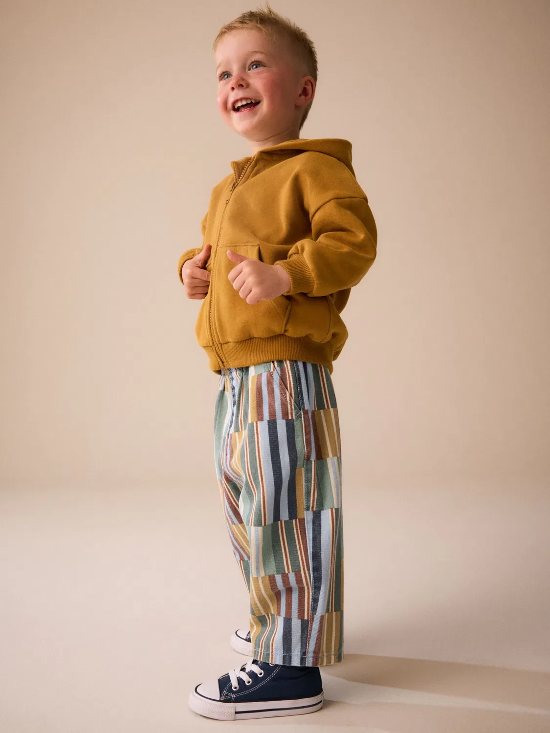 Штаны широкие с резинкой Multi Hotchpotch Stripe Next, мультиколор — фото 4
