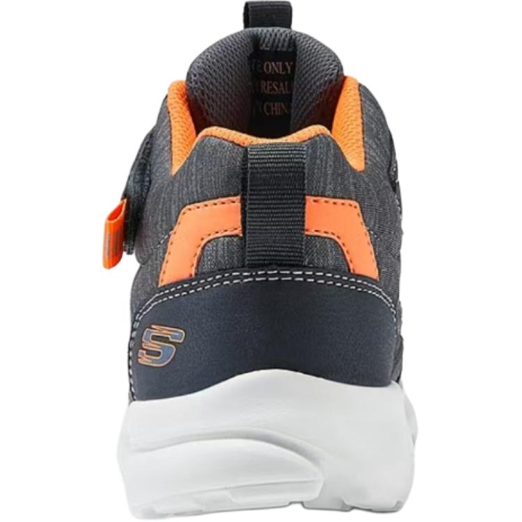 Skechers Kids Износостойкие и водонепроницаемые детские кроссовки средней высоты для мальчиков. Цвет: темно-серый, оранжевый. — фото 4