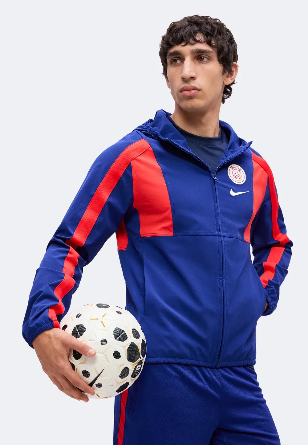 Энергетическая компания PSG - ветровка Nike Performance, Deep Royal Blue/Global Red/White — фото 4