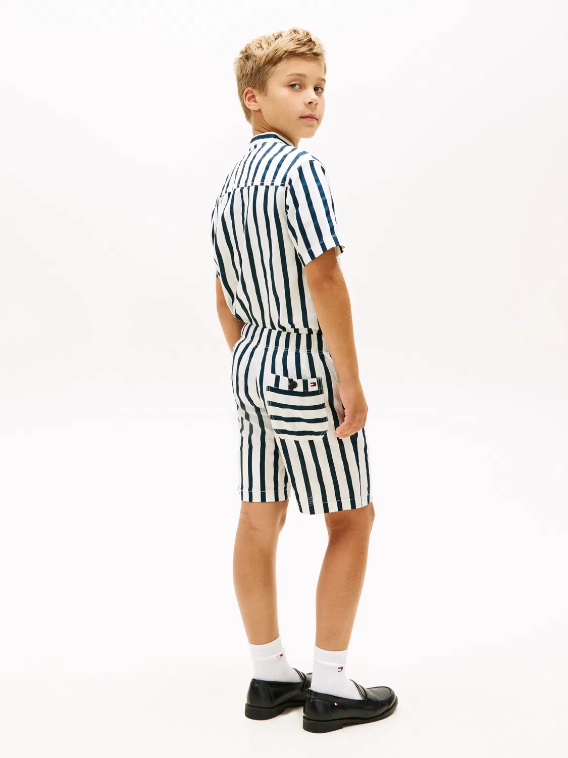 Детские шорты-бермуды для мальчиков льняные Tommy Hilfiger, Azul — фото 4