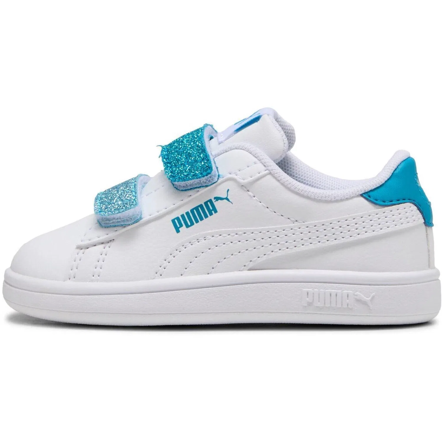 Детские кроссовки с блестками Puma Smash 3.0 L Glitter Velcro V Inf Pu, Weiß
