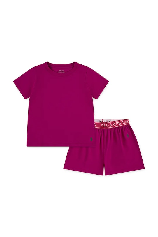 

Детская хлопковая пижама Polo Ralph Lauren, розовый