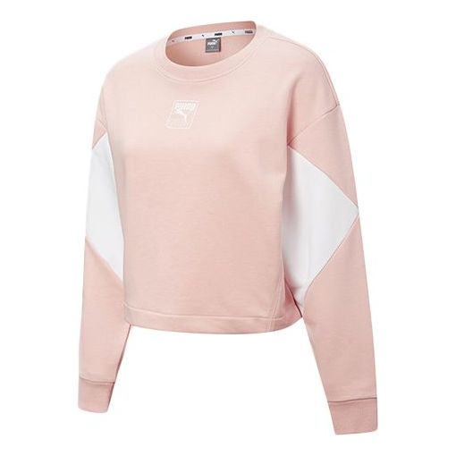 

Свитер rebel crew cropped training sweatshirt 'pink white' Puma, розовый