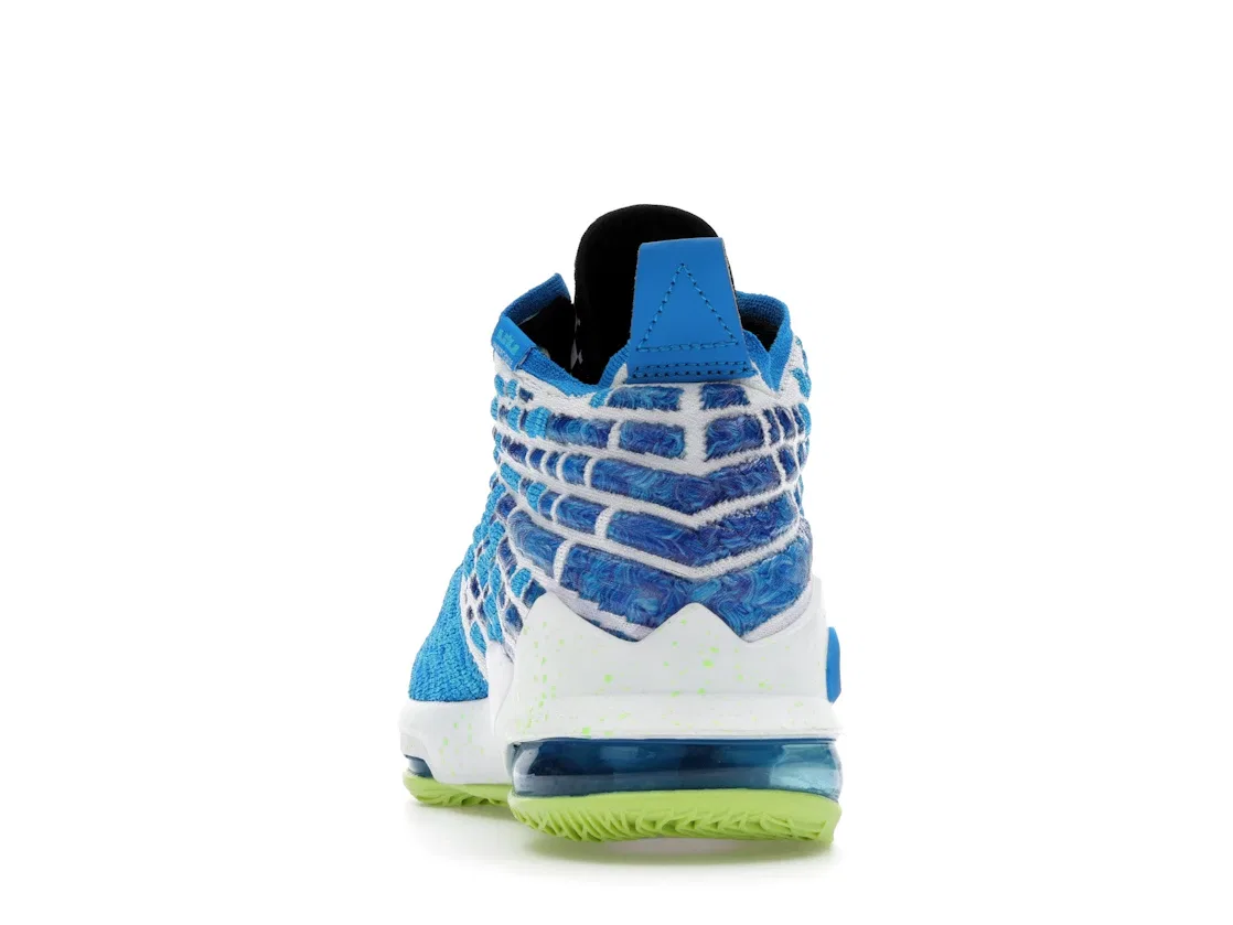 Детские кроссовки для мальчиков с принтом Nike LeBron 17 Nike, Photo Blue/Photo Blue-Ghost Green — фото 4