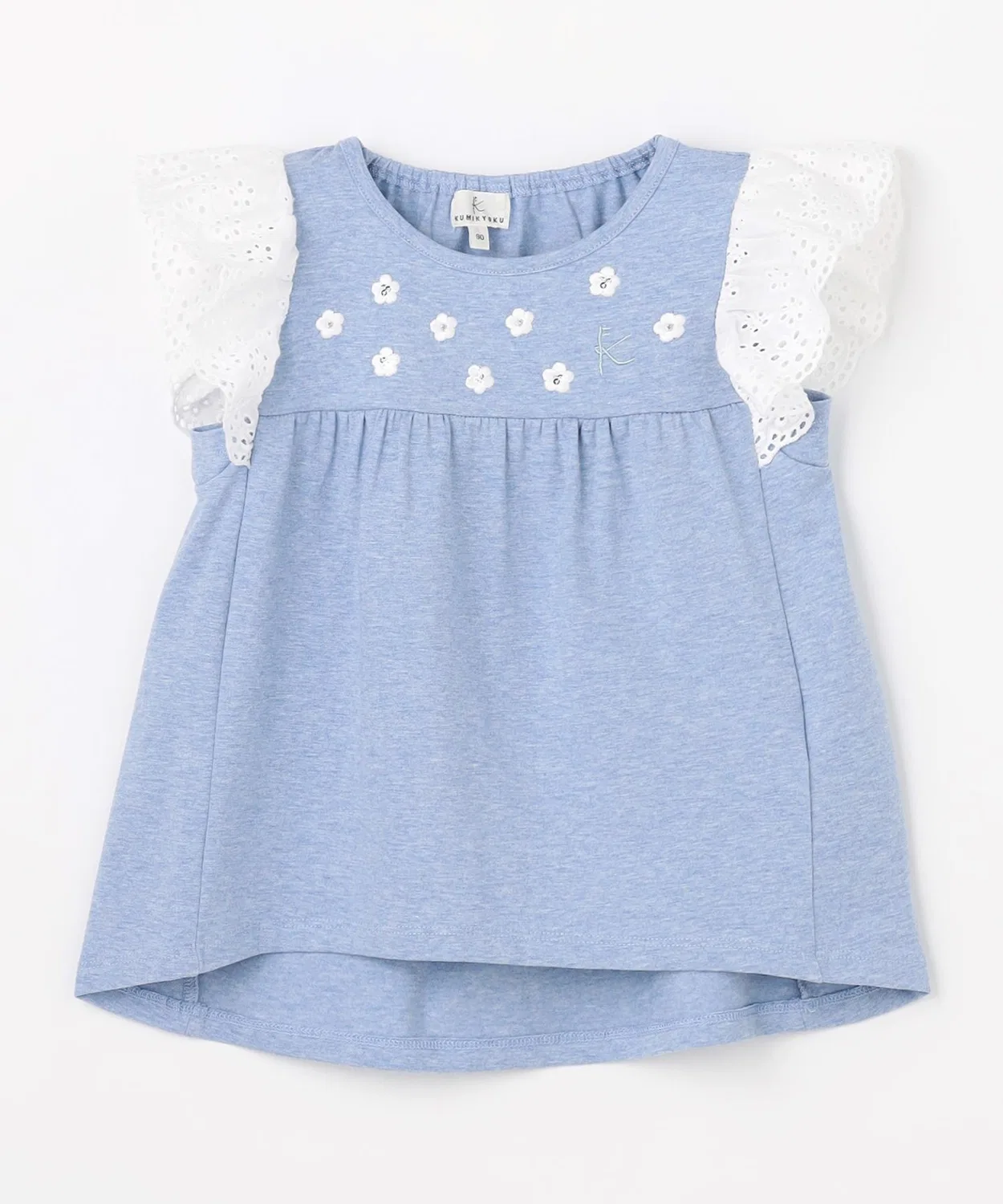 Детская туника для девочек с вышивкой petit fleur Kumikyoku KIDS, Blue — фото 3