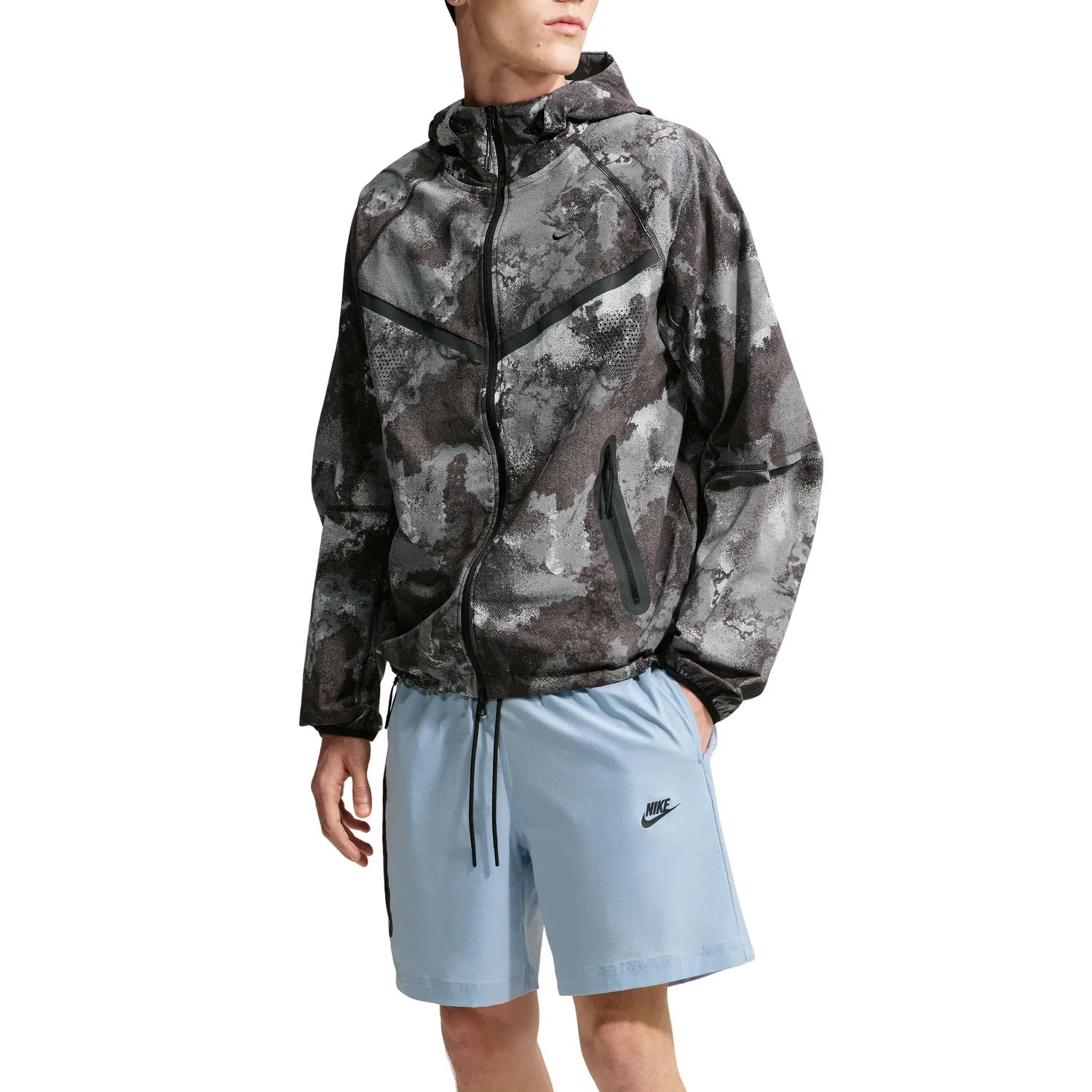 Мужские шорты с принтом Nike Tech Woven Shorts 'Light Armory Blue Black', синий — фото 3