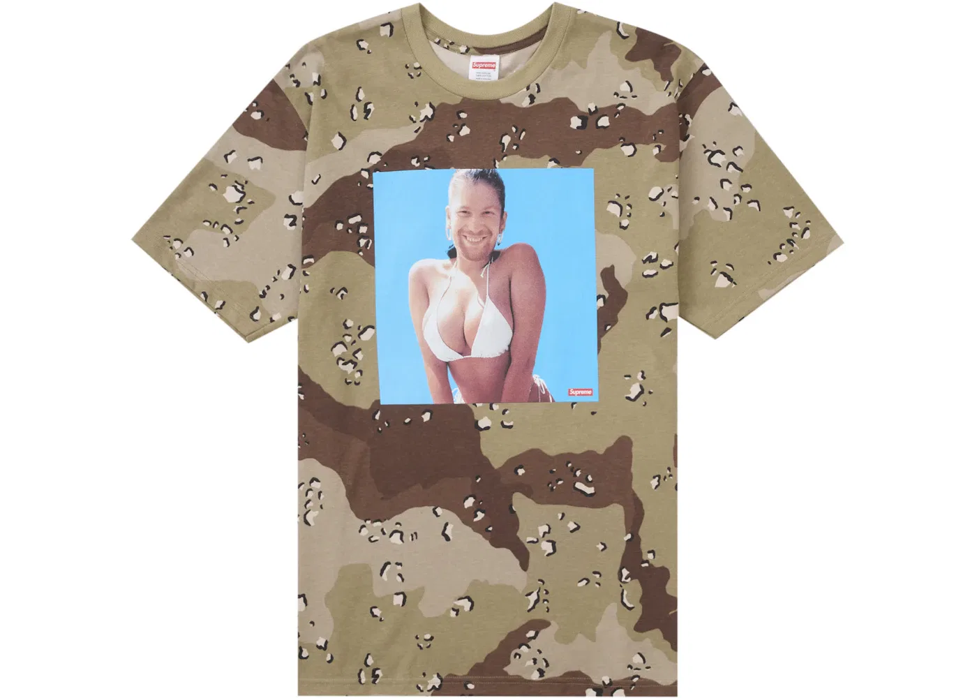 Мужская футболка с камуфляжным принтом Supreme Tee, Chocolate Chip Camo