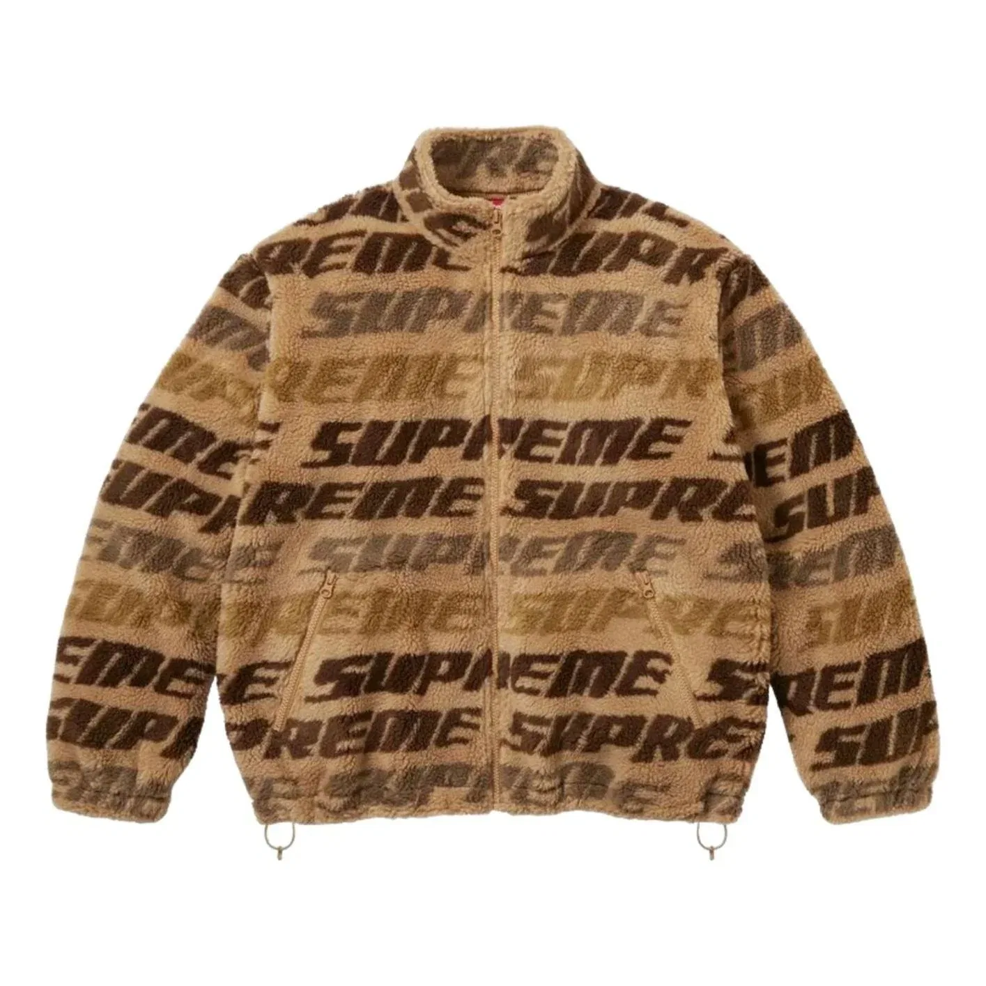 Мужская куртка FW26 Repeat Jacquard Fleece Jacket 'Tan' Supreme, Tan — фото 2