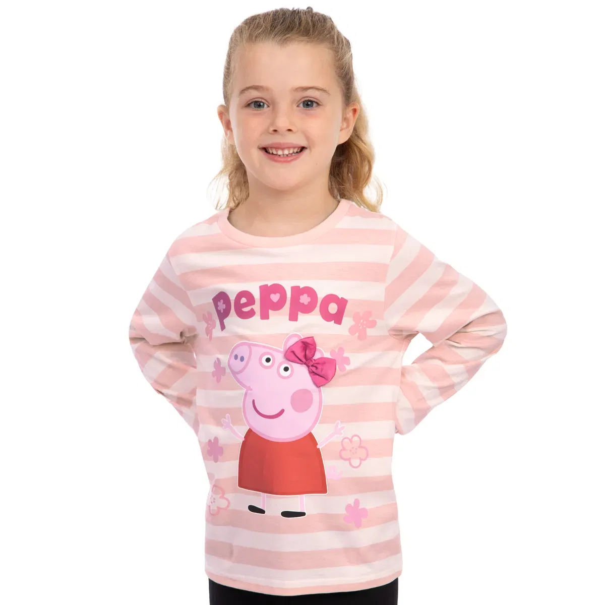 Детский лонгслив с 3D-бантом Peppa Pig, Multi — фото 2