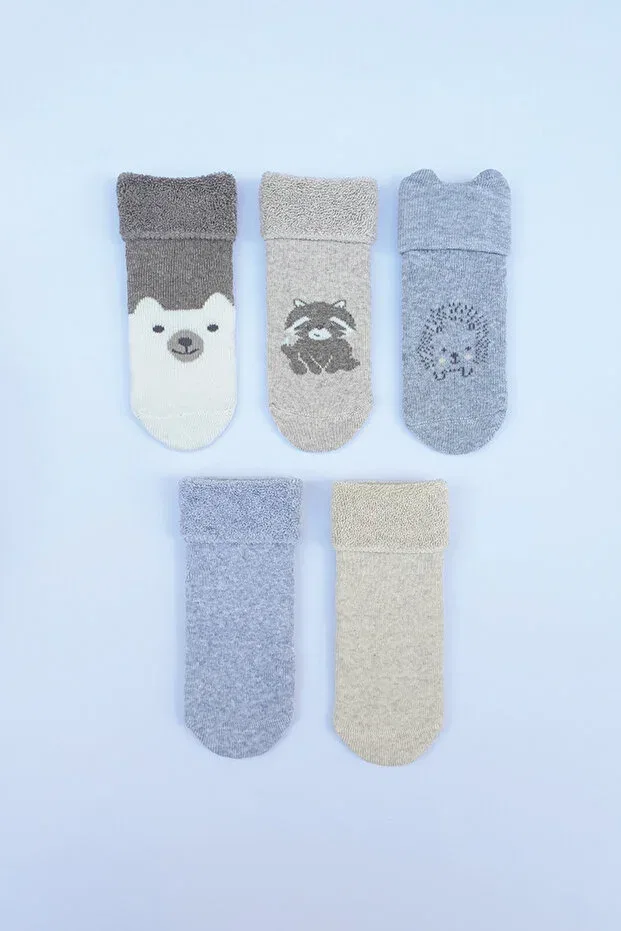 Детские носки с принтом 5 пар Mem Socks, Black-Gray-Smoked ...